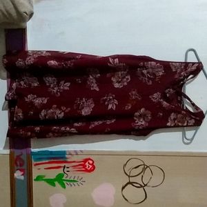 MAURICES Burgundy Floral Mini Dress Size M